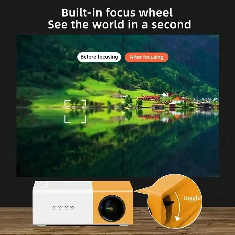 YG300 PRO Mini HD Projector - Portable Home Theater for Kids & Outdoors.